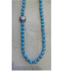 Faceted Turquoise  and silver necklace