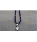 Lapis Rondelles and African trade bead necklace